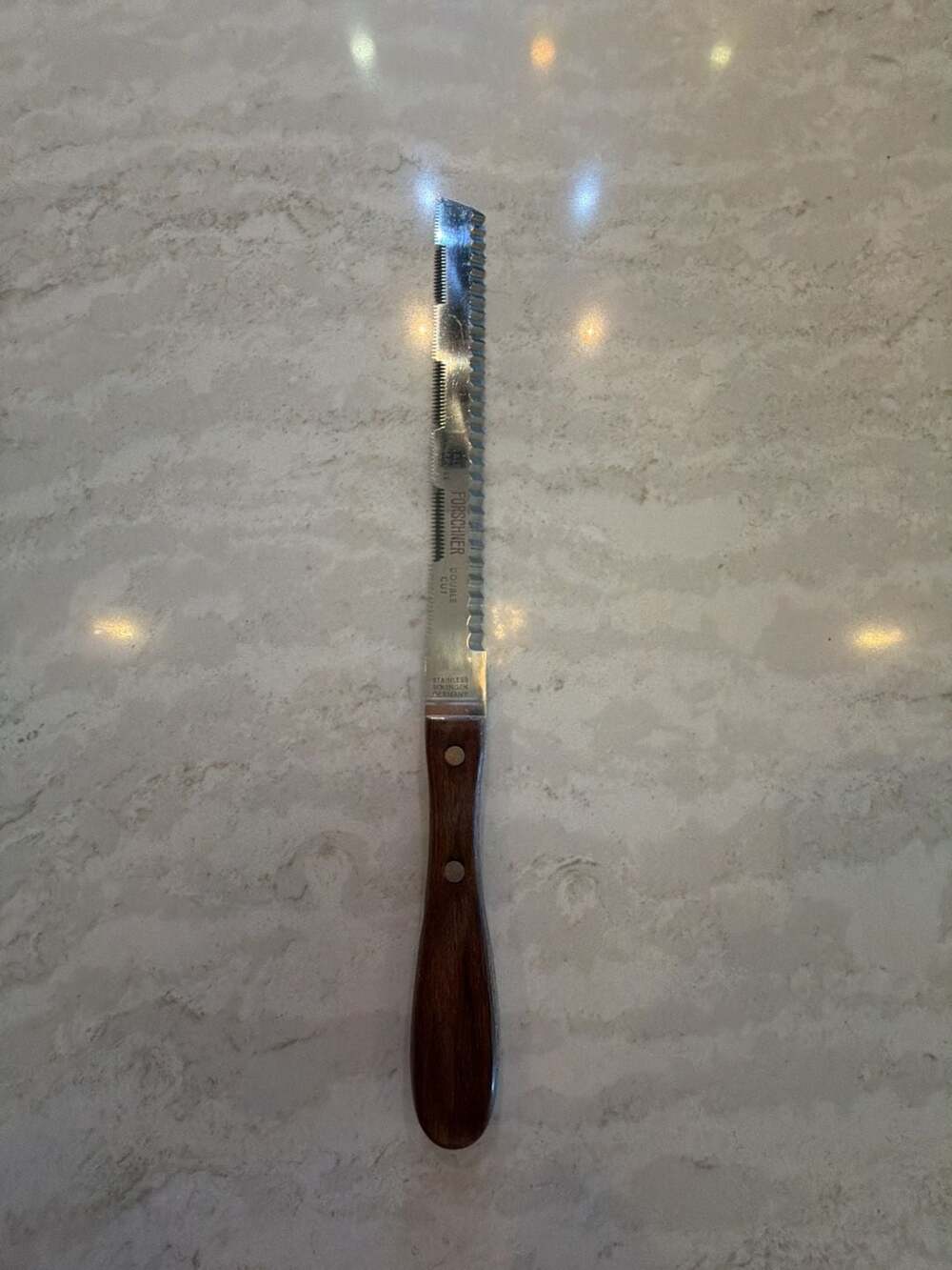 Vintage‎ Forschner Double Cut All Purpose Utility Knife with Wood Handle